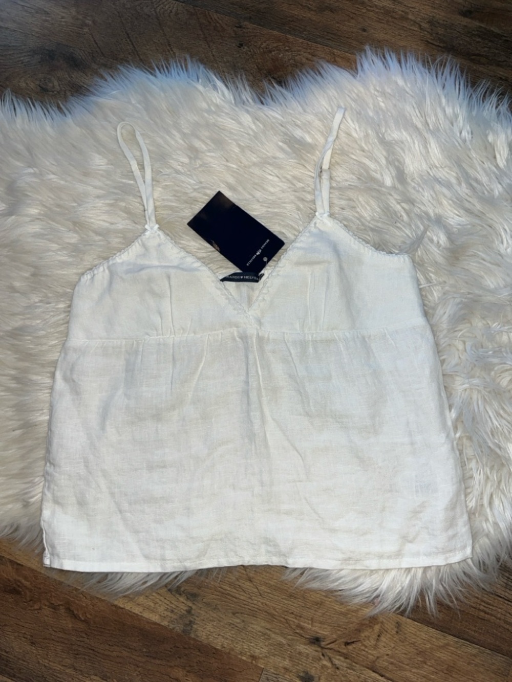 Brandy Melville White Linen Cami One Size NWT Minimalist Summer Tank